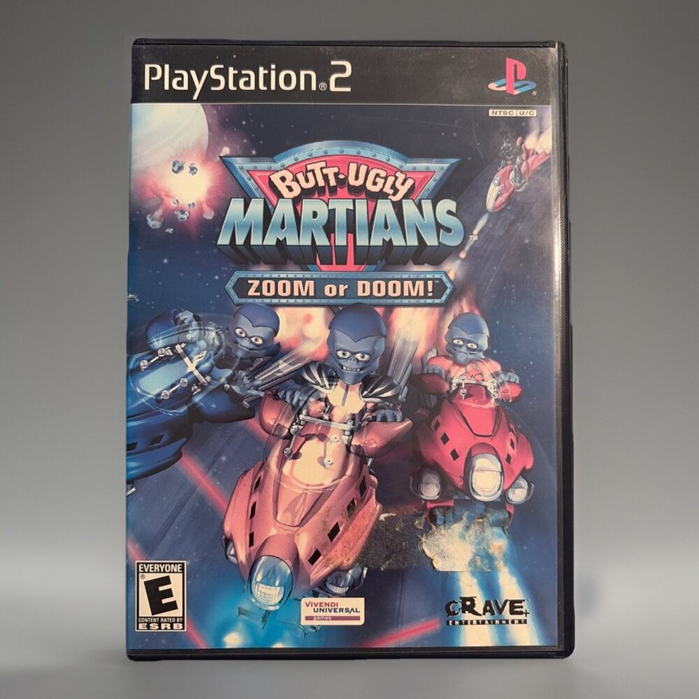 Butt-Ugly Martians Zoom or Doom! (Crave) Playstation 2 PS2 Case, Disc, No Manual